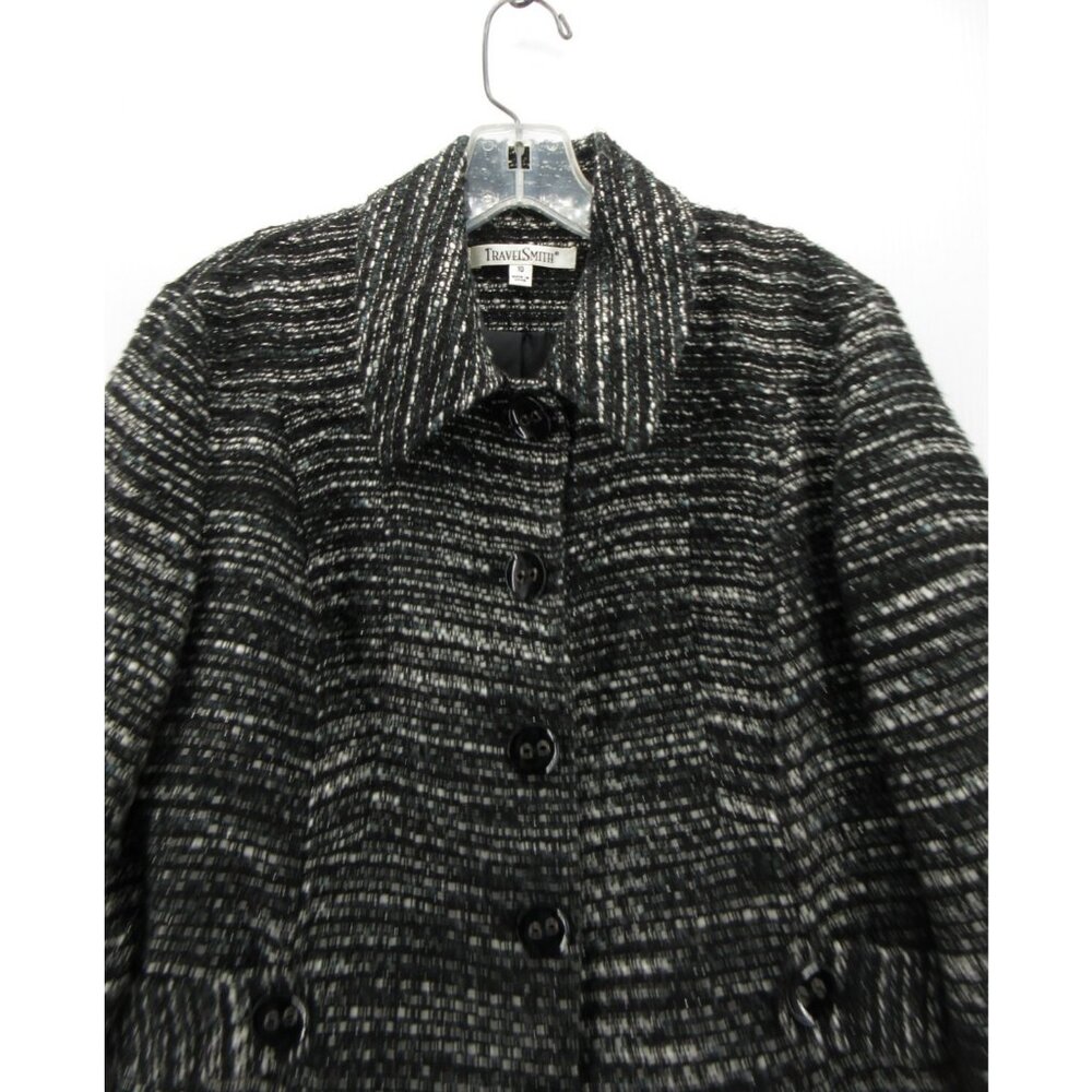 Travel Smith Jacket 10 Tweed Blazer Button Down Textured Boucle Lined - Picture 2 of 10